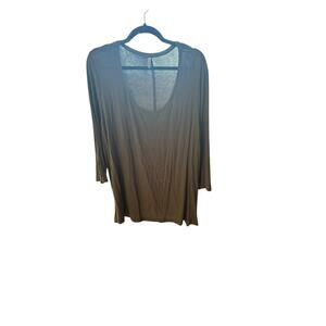 Cato Women's Olive 3/4 Sleeve Relaxed Fit Tunic Top,Plus Size 22-24W Stylish Tee